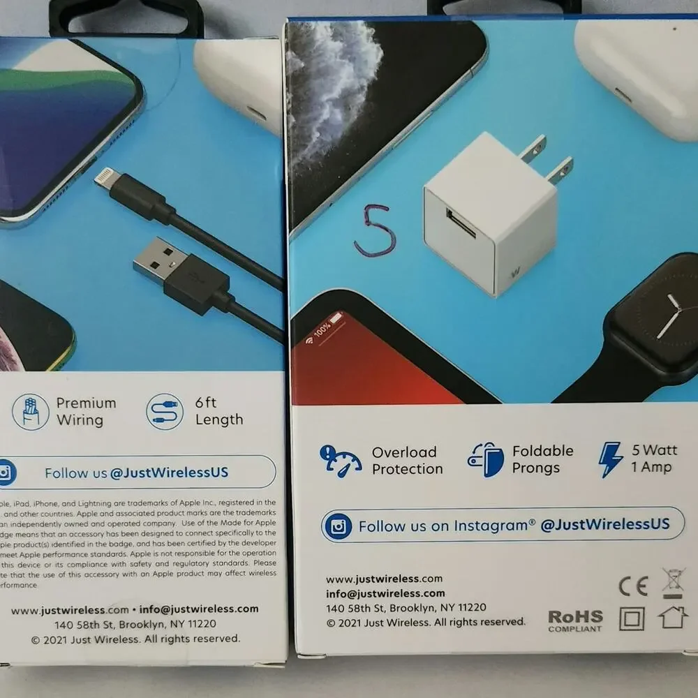 Charger set for iPhone or iPad lightning connector